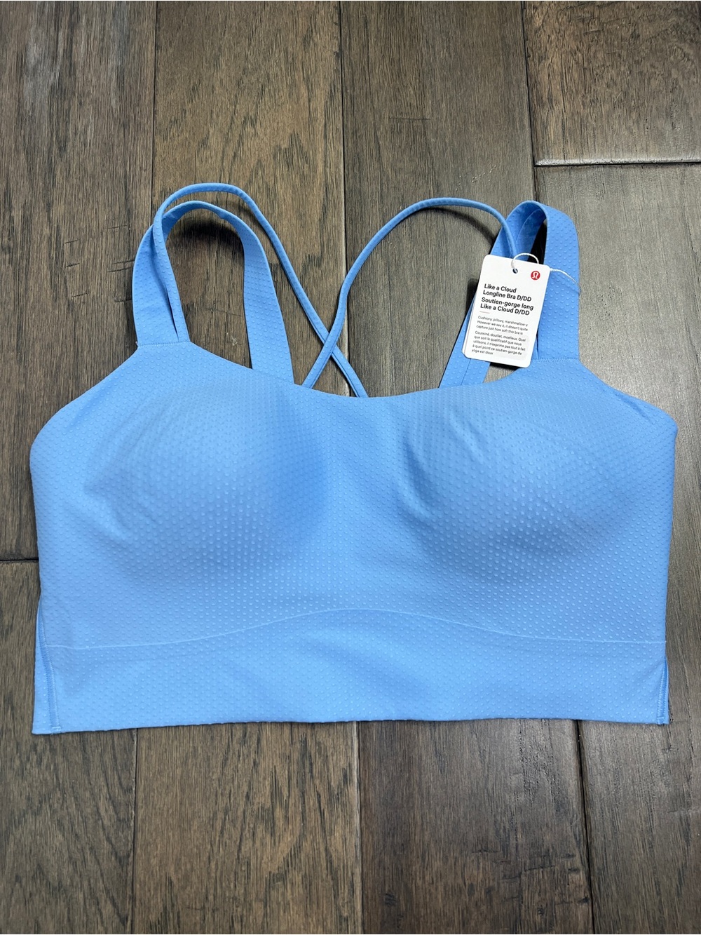 Lululemon NWT Like a Cloud Longline Bra D/DD Cup *Dot Sinatra Blue